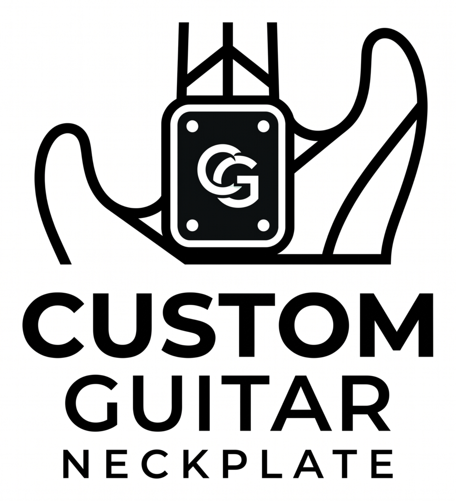 Custom guitar neck plate